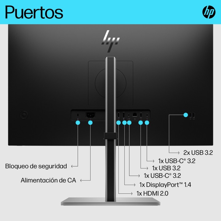 Monitor HP e27k G5 de 27 polegadas, 4K UHD, 60 Hz