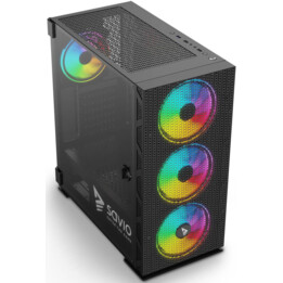 SAVIO PC Case Raptor X1 ARGB Glass/Mesh Noir