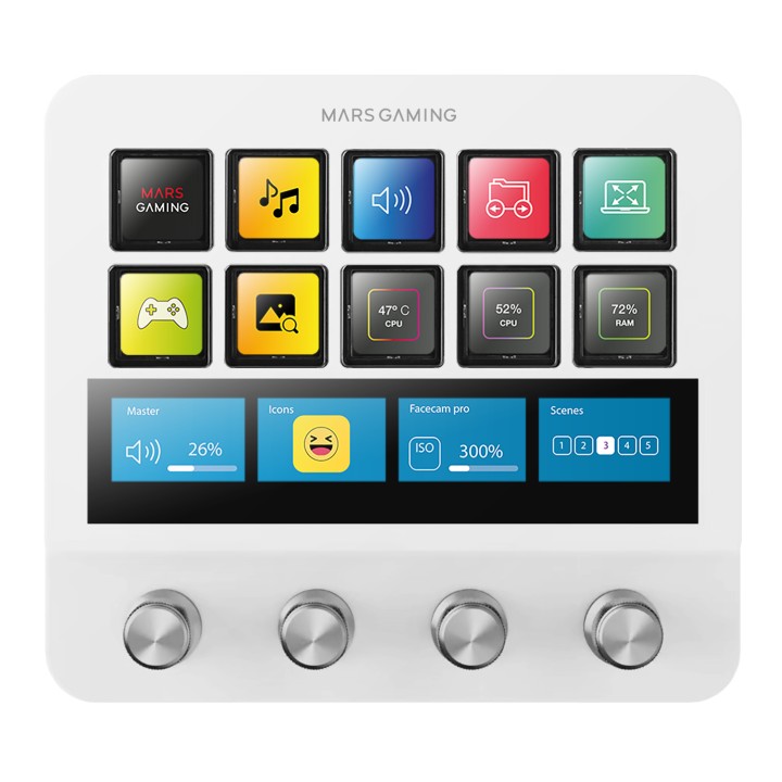 Control Deck Pro Mars Gaming MSDPro bianco