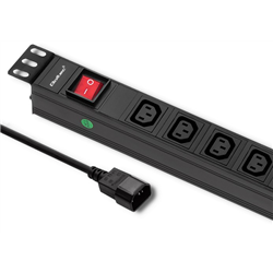 Qoltec 53998 Multiprise pour RACK 19 "| 1U | 10A | PDU | 8xIEC C13 | 2m