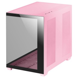 Caixa E-ATX Mars Gaming MCV4P com vidro contínuo, GPU máx. 418 mm, CPU máx. 162 mm, sem fonte de alimentação, cor rosa