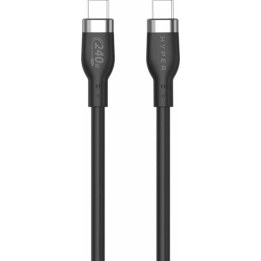 Cable usb tipo c hyper 2m - macho - macho - negro