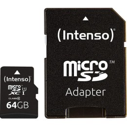 Intense 64GB Professional V30 Micro SD Memory Card + SD Adapter