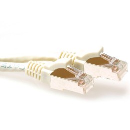 Ivory 15 meter SFTP CAT6A patch cable snagless with RJ45 connectors