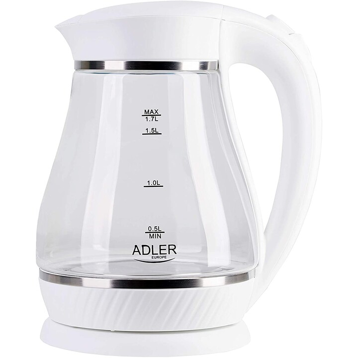 Bollitore elettrico Adler AD 1274 B 1,7 L Bianco, Trasparente 2200 W