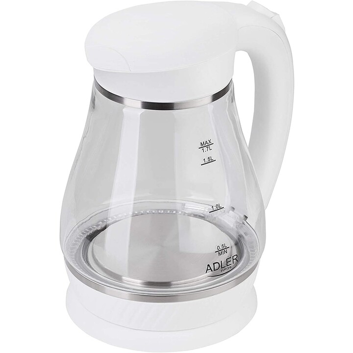 Bollitore elettrico Adler AD 1274 B 1,7 L Bianco, Trasparente 2200 W