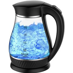 Chaleira elétrica Adler AD 1274 B 1,7 L, preta, transparente de 2200 W