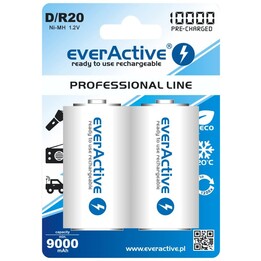 Akumulatorki everActive R20/D Ni-MH 10000 mAh prêt à l'emploi