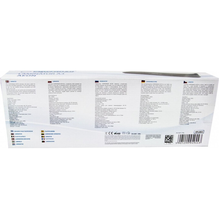 Esperanza EFL003 laminador Plastificadora en frío/caliente 250 mm/min Negro