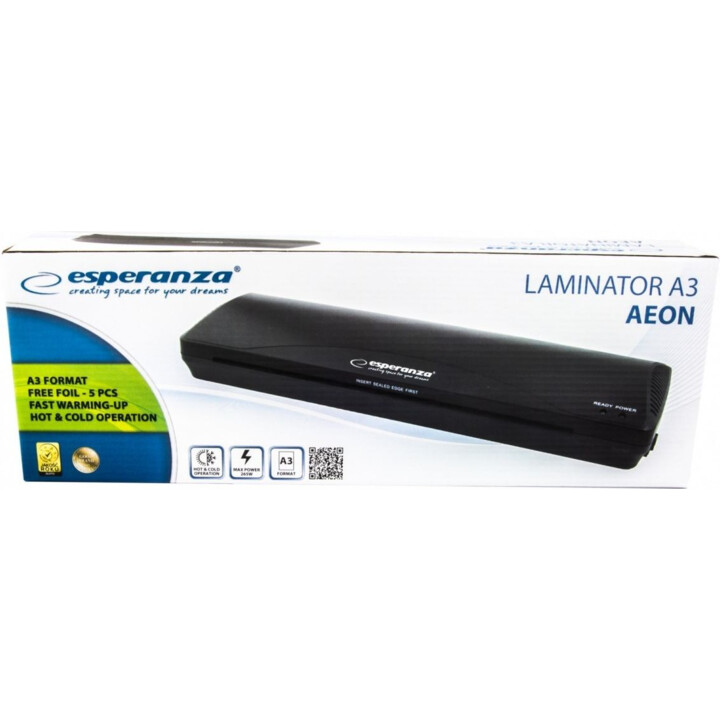 Esperanza EFL003 laminador Plastificadora en frío/caliente 250 mm/min Negro