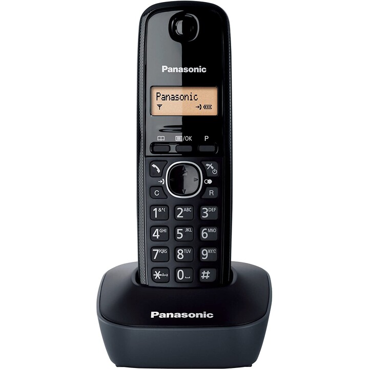 Panasonic KX-TG1611 teléfono Teléfono DECT Negro Identificador de llamadas