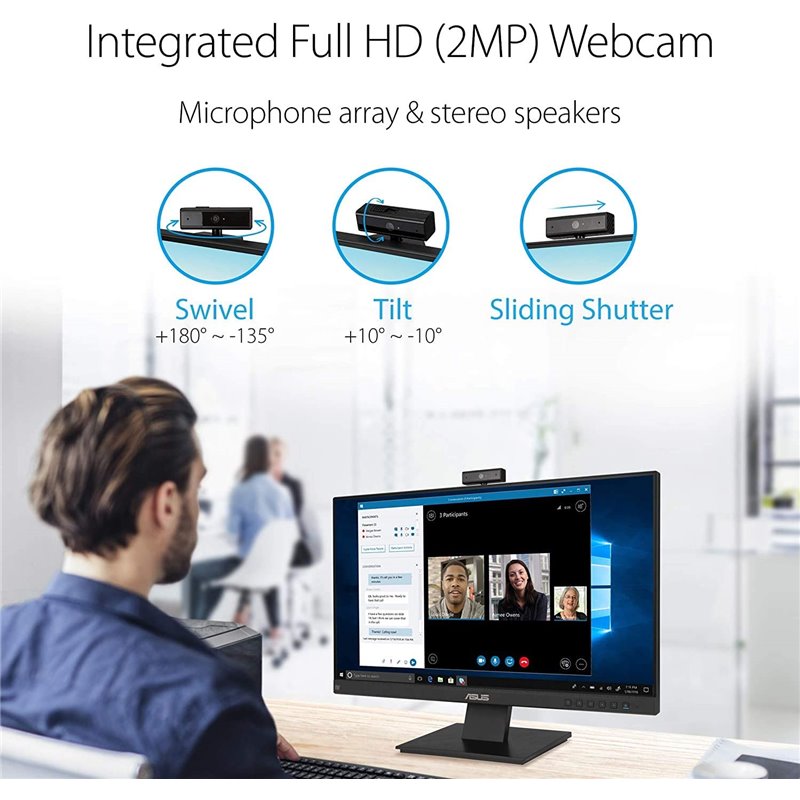 Asus BE24EQK 23.8" Led Ips FullHD Webcam Black