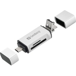 Lector de tarjetas SANDBERG USB-C + USB + MicroUSB