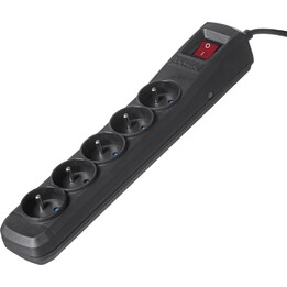 Activejet ACP-5GN 5M CZ base múltiple 5 salidas AC Interior Negro