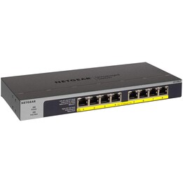 Netgear GS108LP Unmanaged Gigabit Ethernet (10/100/1000) Black, Gray 1U Power over Ethernet (PoE)