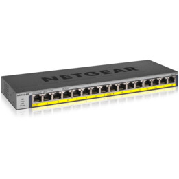 Netgear GS116PP Unmanaged Gigabit Ethernet (10/100/1000) Power over Ethernet (PoE) Black