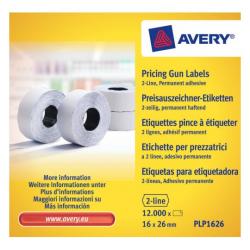 Avery PLP1626 etiqueta autoadhesiva Blanco Etiqueta de precio Permanente 12000 pieza(s) - Imagen 1
