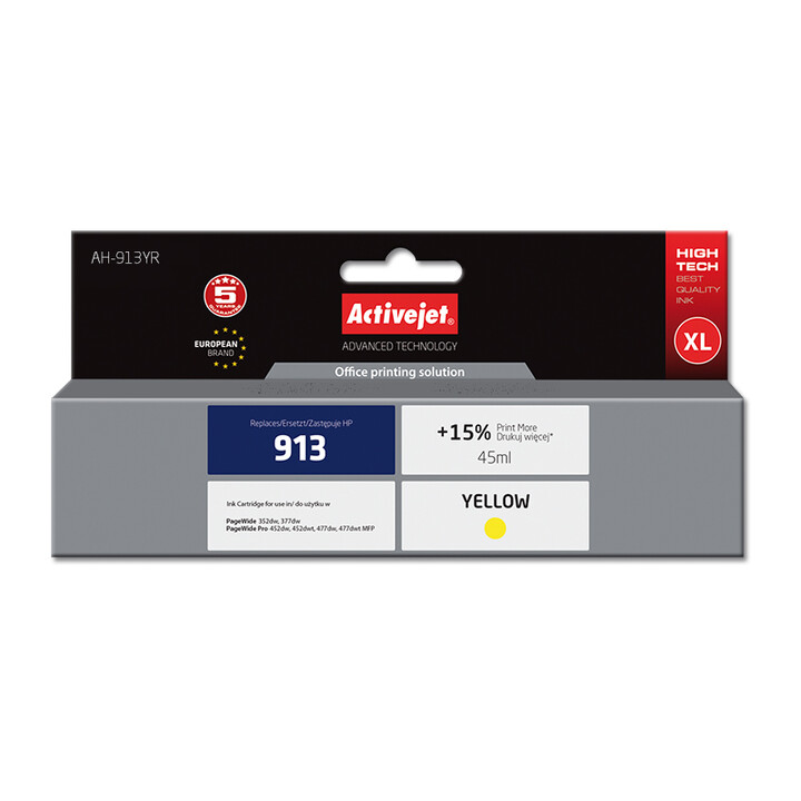 Activejet AH-913YR ink cartridge 1 pc(s) Compatible High Yield (XL) Yellow