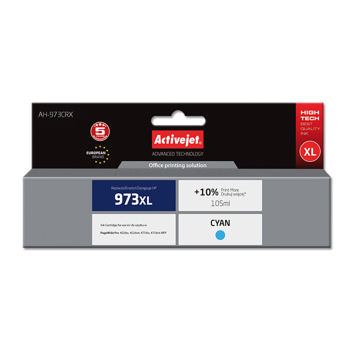 Cartuccia d'inchiostro Activejet AH-973CRX 1 pezzo(i) Compatibile ad alta resa (XL) Ciano