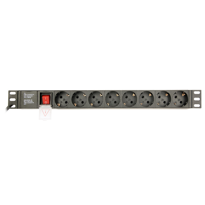 EnerGenie EG-PDU-014-C14 Rack Power Distribution Unit (8 Schuko plugs, 1U, 16A, C14 plug, 3m, black color)