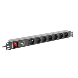 Lanberg Pdu Rack Power Strip (1U, 10A, 7X 230V, 2M)