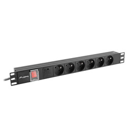 Lanberg NETZLEISTE RACK PDU 19" (1U, 16A, 6X 230V PL, 2m)