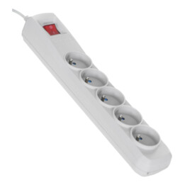 Activejet ACP-5GN 5M SZ base múltiple 5 salidas AC Interior Gris