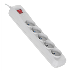 Activejet ACP-5GN 5M SZ base múltipla 5 tomadas CA Interior Cinza