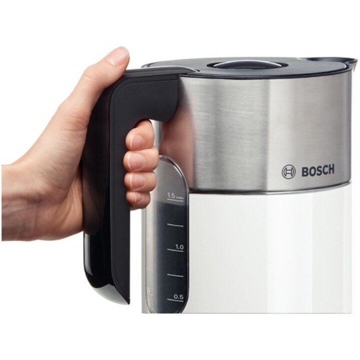 Bollitore elettrico Bosch TWK8611P 1,5 L Antracite, Acciaio inossidabile, Bianco 2400 W