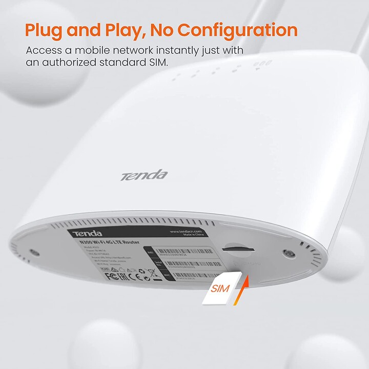 Wireless Router 4G Tenda 4G06 300Mbps / 2.4GHz / 2 Antennas / WiFi 802.11b / g / n