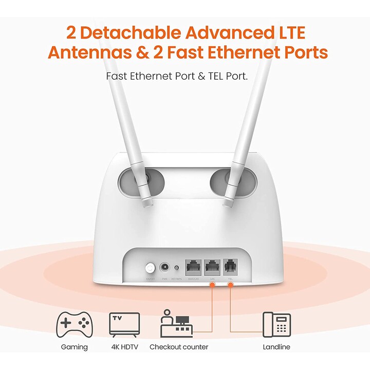 WLAN-Router 4G Tenda 4G06 300 Mbit / s / 2,4 GHz / 2 Antennen / WLAN 802.11b / g / n