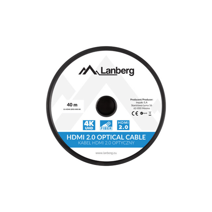 Cavo ottico Lanberg CA-HDMI-20FB-0400-BK HDMI M/M 40m v2.0 4K AOC