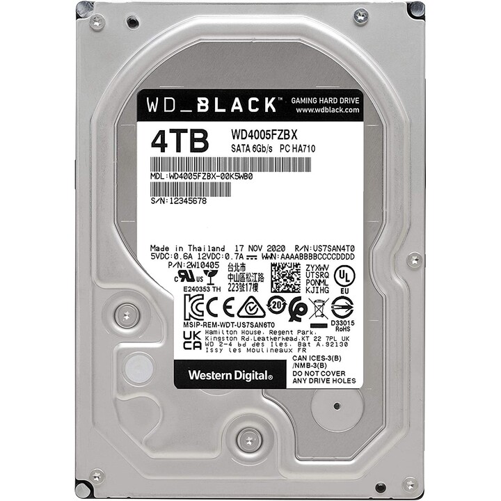 WD Black WD4005FZBX 4TB / 8.9 "/ 600/72 Sata III 128MB (D)