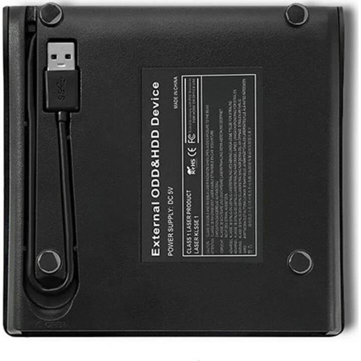 Qoltec 51857 Grabador de DVD-RW externo | USB 3: 0 | Negro
