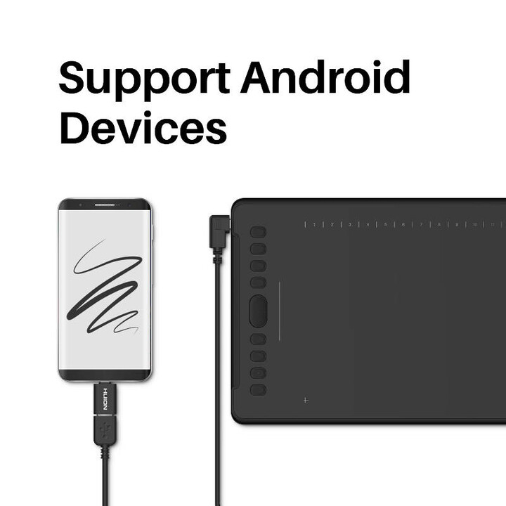 Tablet digitalizzatore HUION H1161 5080 linee per pollice 279,4 x 174,6 mm USB nero