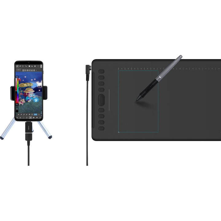 HUION H1161 Grafiktablett 5080 lpi 279,4 x 174,6 mm USB Schwarz