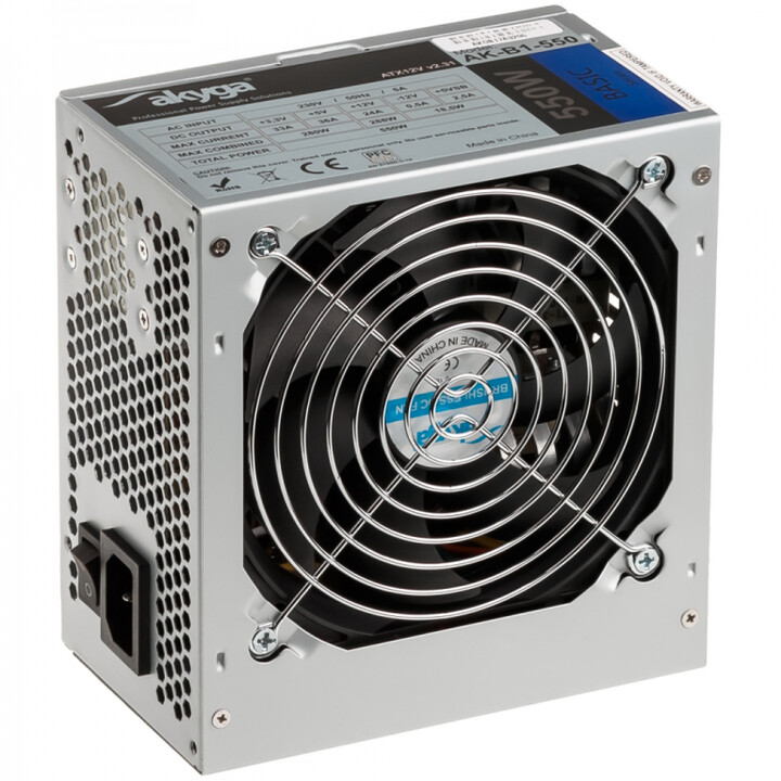 Akyga AK-B1-550 power supply unit 550 W 20 + 4 pin ATX ATX Gray