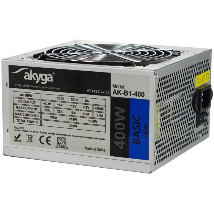 Akyga AK-B1-550 unidad de fuente de alimentación 550 W 20+4 pin ATX ATX Gris