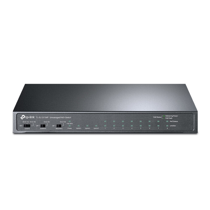 TP-LINK Switch desktop a 8 porte 10/100 Mbps + Gigabit a 3 porte con PoE a 8 porte +