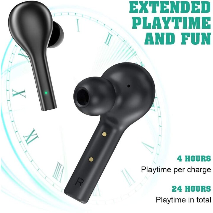 Fones de ouvido sem fio QCY T5 TWS Bluetooth 5.0 (preto)