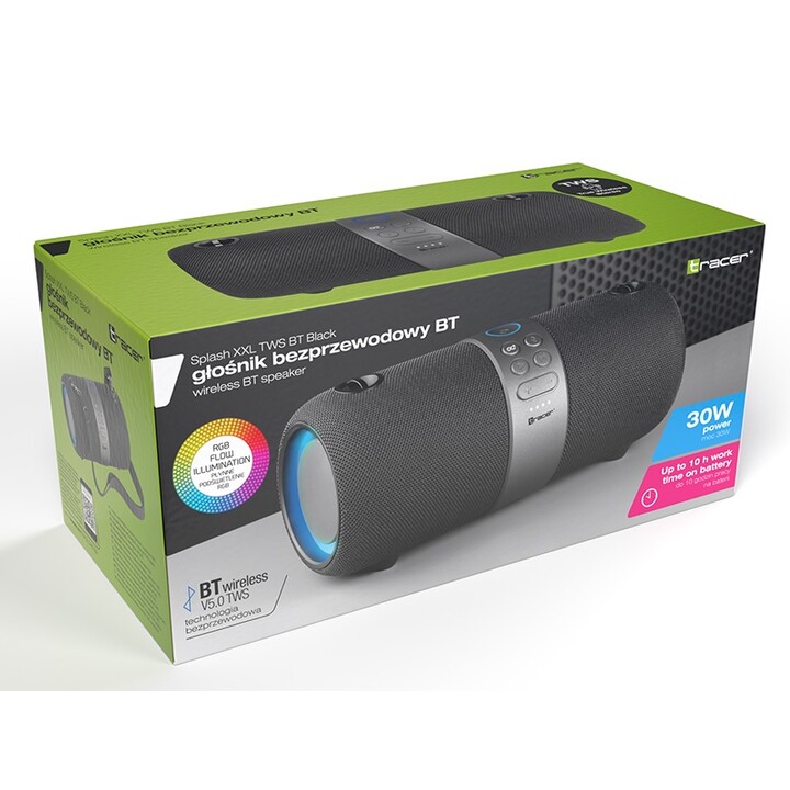 Tracer TRAGLO46789 Splash XXL altavoz portátil 30 W Altavoz portátil estéreo Negro