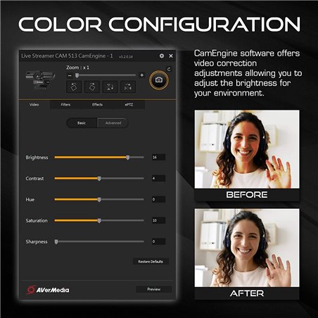 AVerMedia PW513 cámara web 8 MP 3840 x 2160 Pixeles USB-C Negro