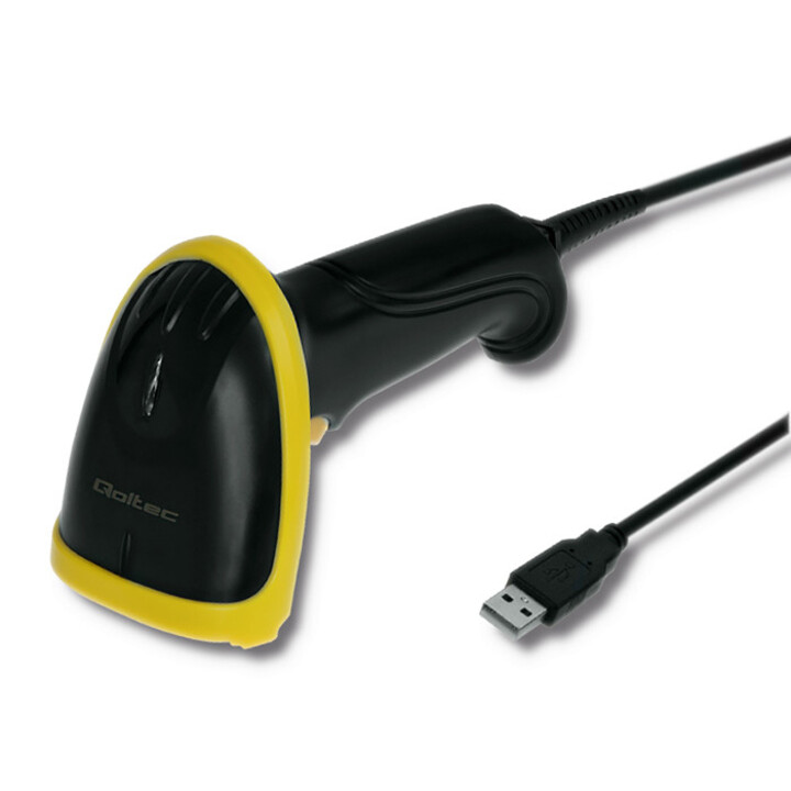 Qoltec 50867 1D Laser Reader | 2D | USB | Black