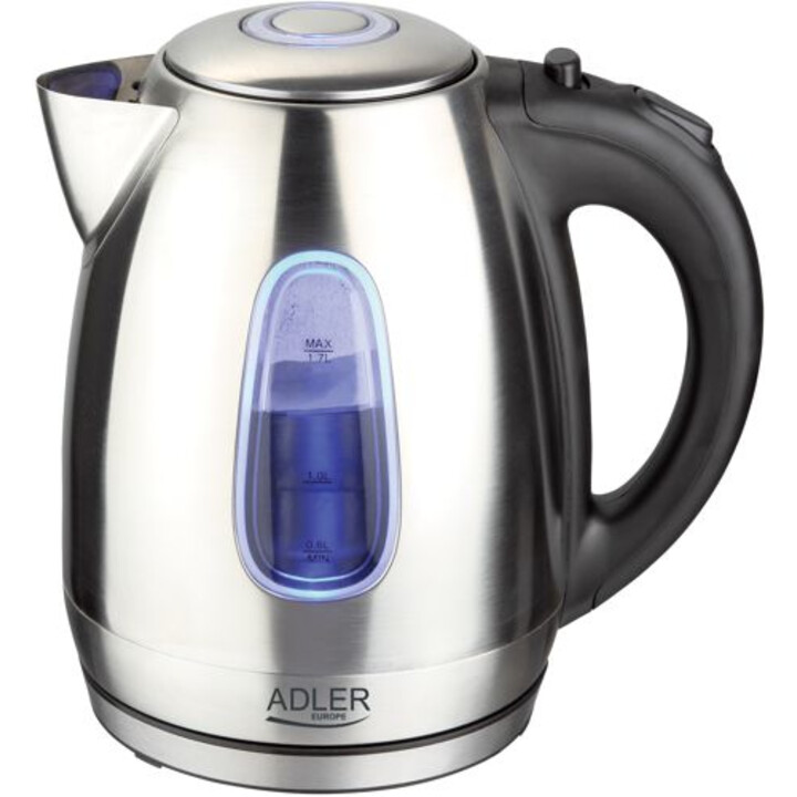 Adler AD 1223 tetera eléctrica 1,7 L Negro, Acero inoxidable 2200 W