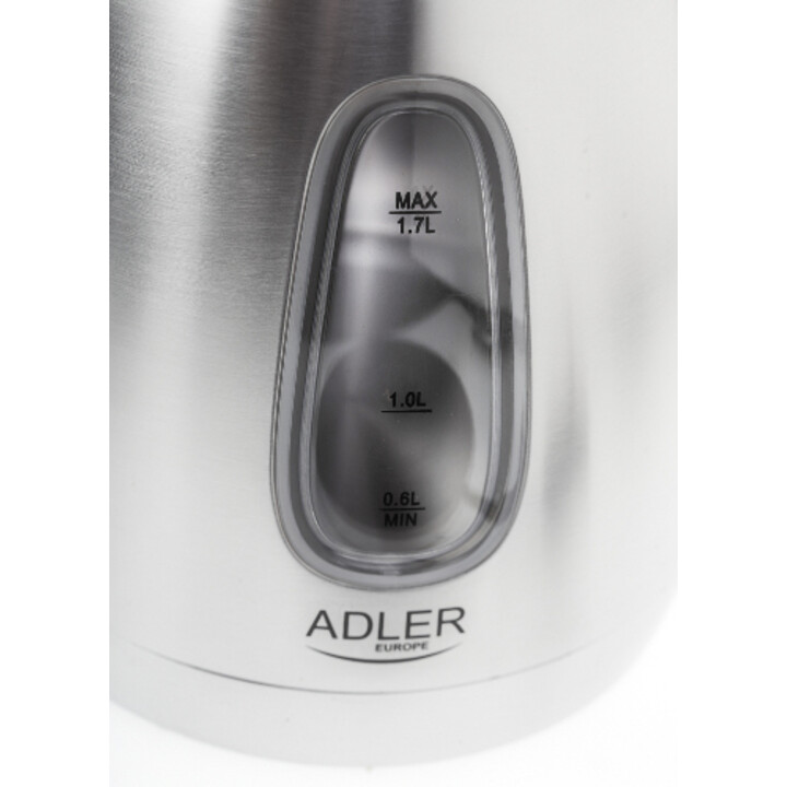Adler AD 1223 tetera eléctrica 1,7 L Negro, Acero inoxidable 2200 W