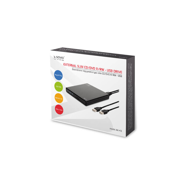 SAVIO AK-43 lecteur de disques optiques DVD±R/RW CD±R/RW Noir