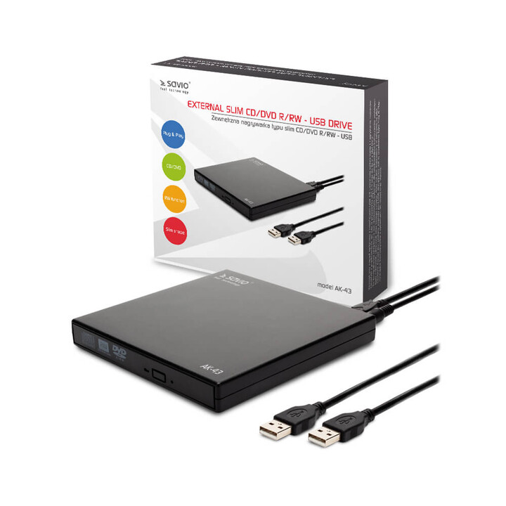 SAVIO AK-43 lecteur de disques optiques DVD±R/RW CD±R/RW Noir
