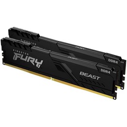 KINGSTON 32GB 3200MHz DDR4 CL16 DIMM (Kit of 2) 1Gx8 FURY Beast Noir KF432C16BB1K2/32