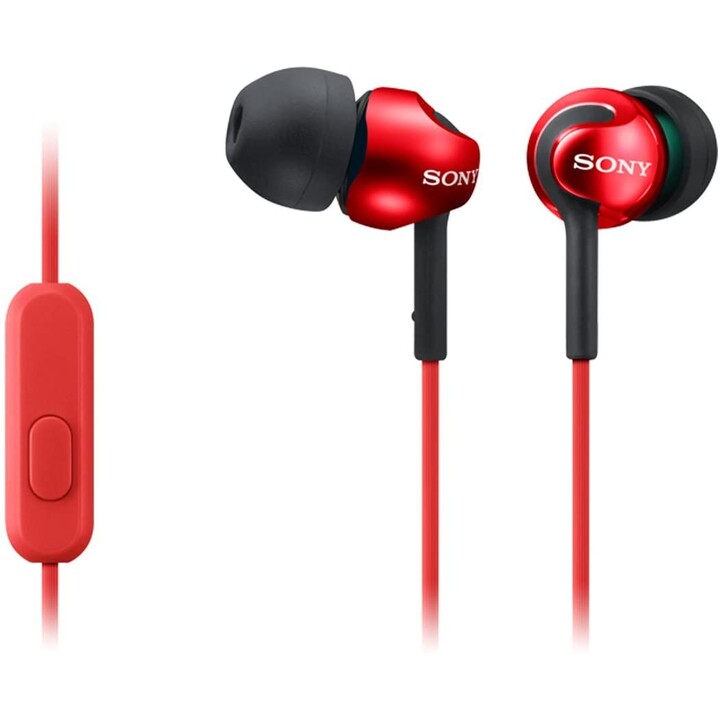 HEADPHONE SONY EX110AP ANDROID RED WITH MICRO