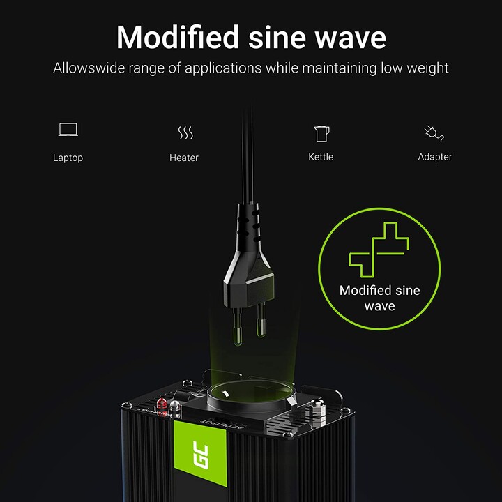Green Cell INV03DE adapter and power inverter Auto / Indoor 500 W Black